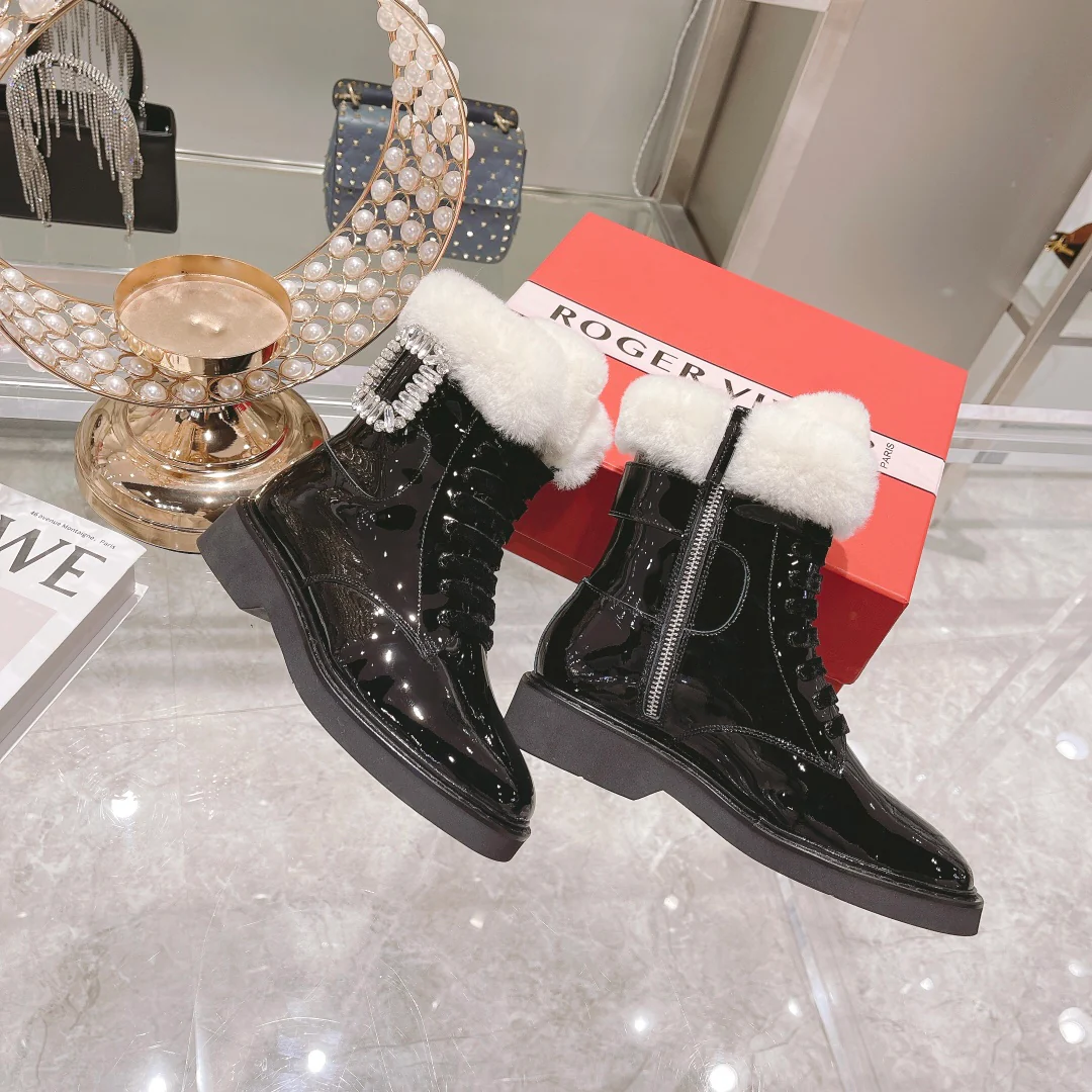 RV Осень/Зима Новая шерсть с ромбовидными пуговицами, короткошерстная - Белая