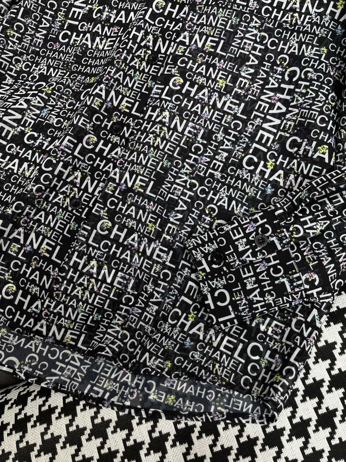 Celine - 2404 - 24ss Весна/Лето Новинка Рубашка с длинными рукавами с принтом в виде букв Sun