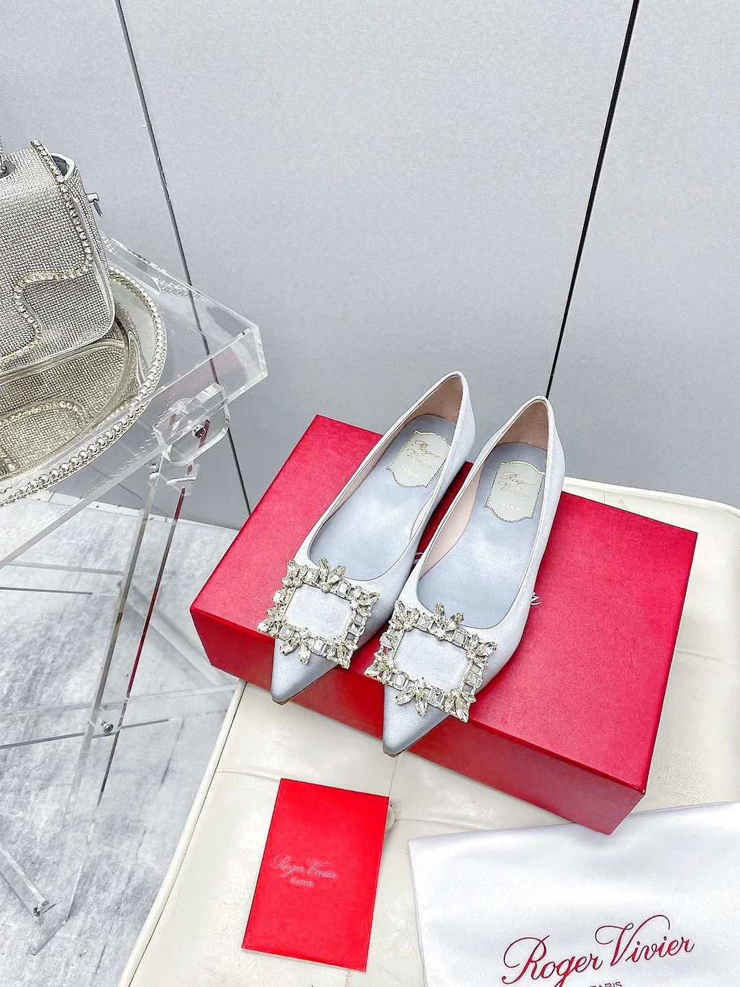Обувь RV Shoes - Новинка ранней весны 2023 года - Балетки с пряжкой в ??виде снежинки - Серебристые