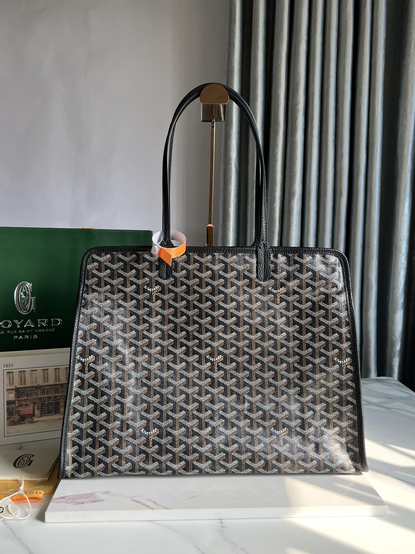 Маленькая складная сумка из парусины Goyard - черная - 1 шт.