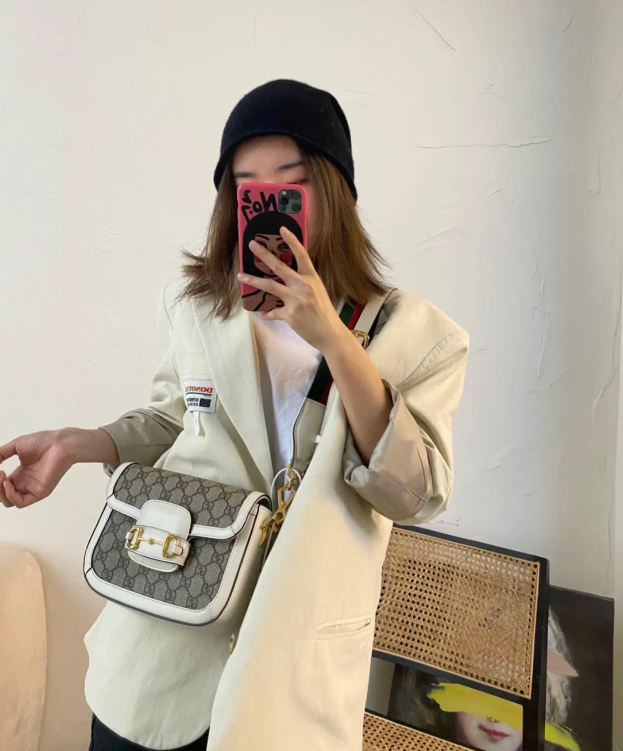 Сумка-седло Gucci 1955 с пряжкой в ??виде подковы - маленькая, 20-5 см-1