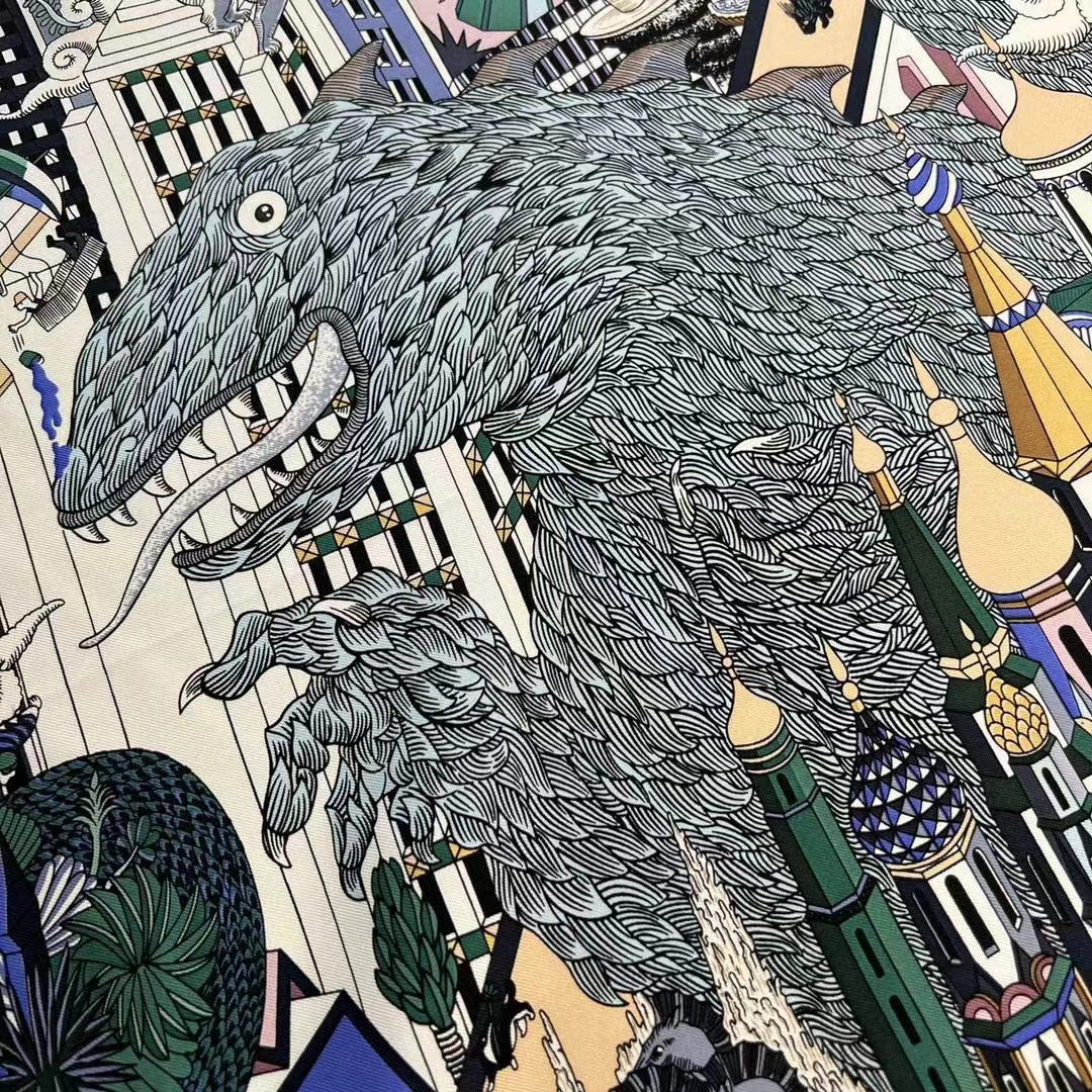 Hermes - Шёлковый шарф ?Зверополис? 90 см