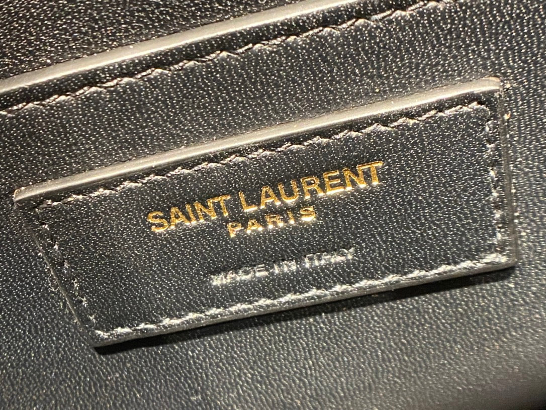 Сумка-мешок YSL Solferino Tofu Bag - бело-черная - 18 см