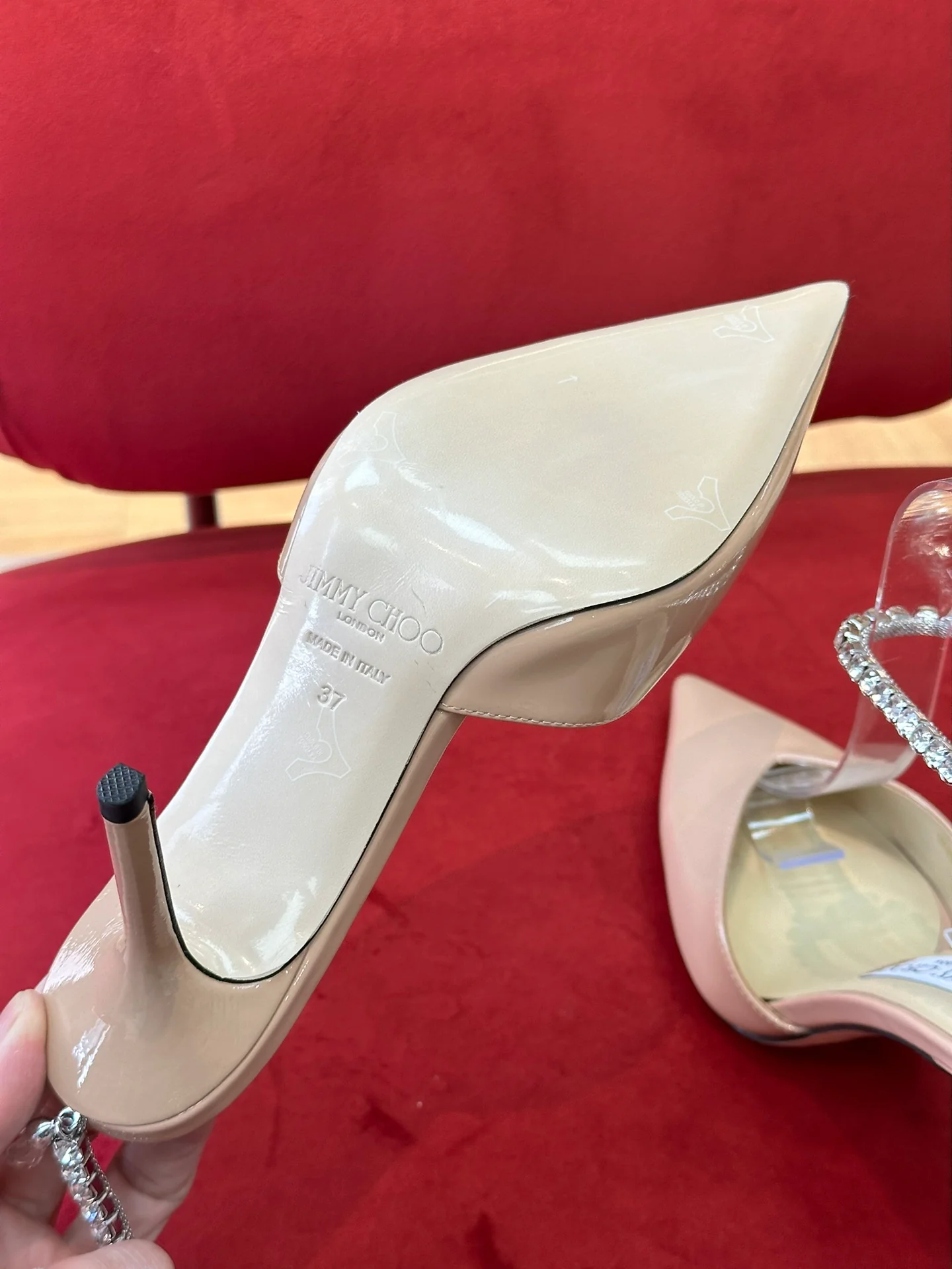 Серия Jimmy Saeda - Босоножки на шпильке со стразами - 7-5 см