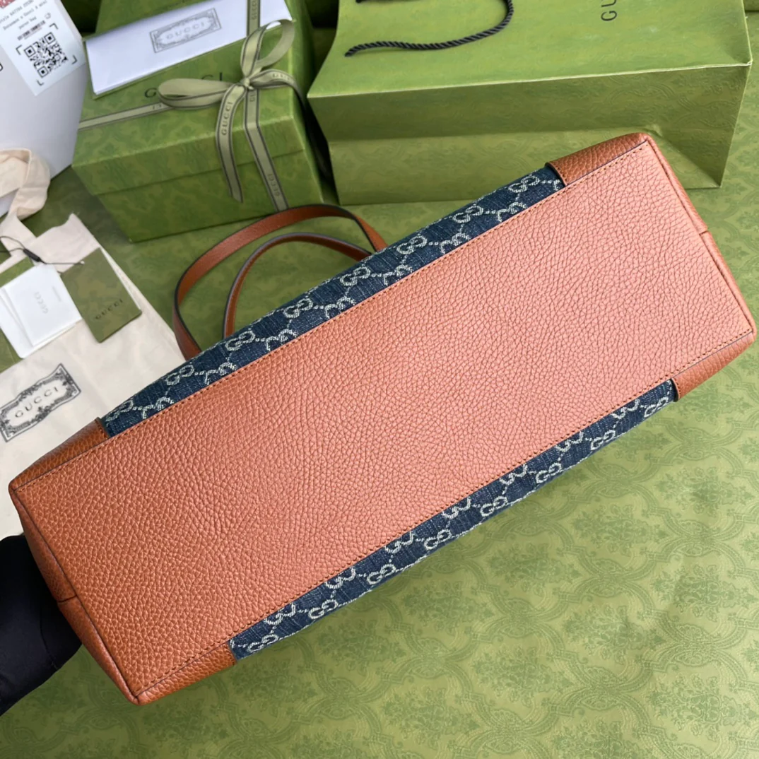 Gucci-丹宁系列托特包-牛仔帆布