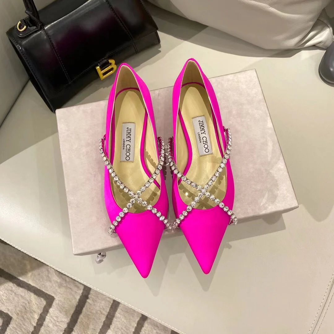 Jimmy - Цепочка с крестом и стразами - Туфли на плоской подошве - Персиково-розовый