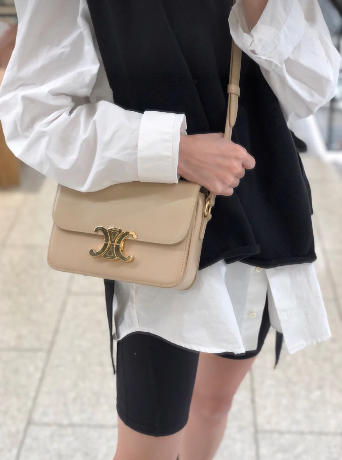 Celine Triomphe Medium Calfkin Nude