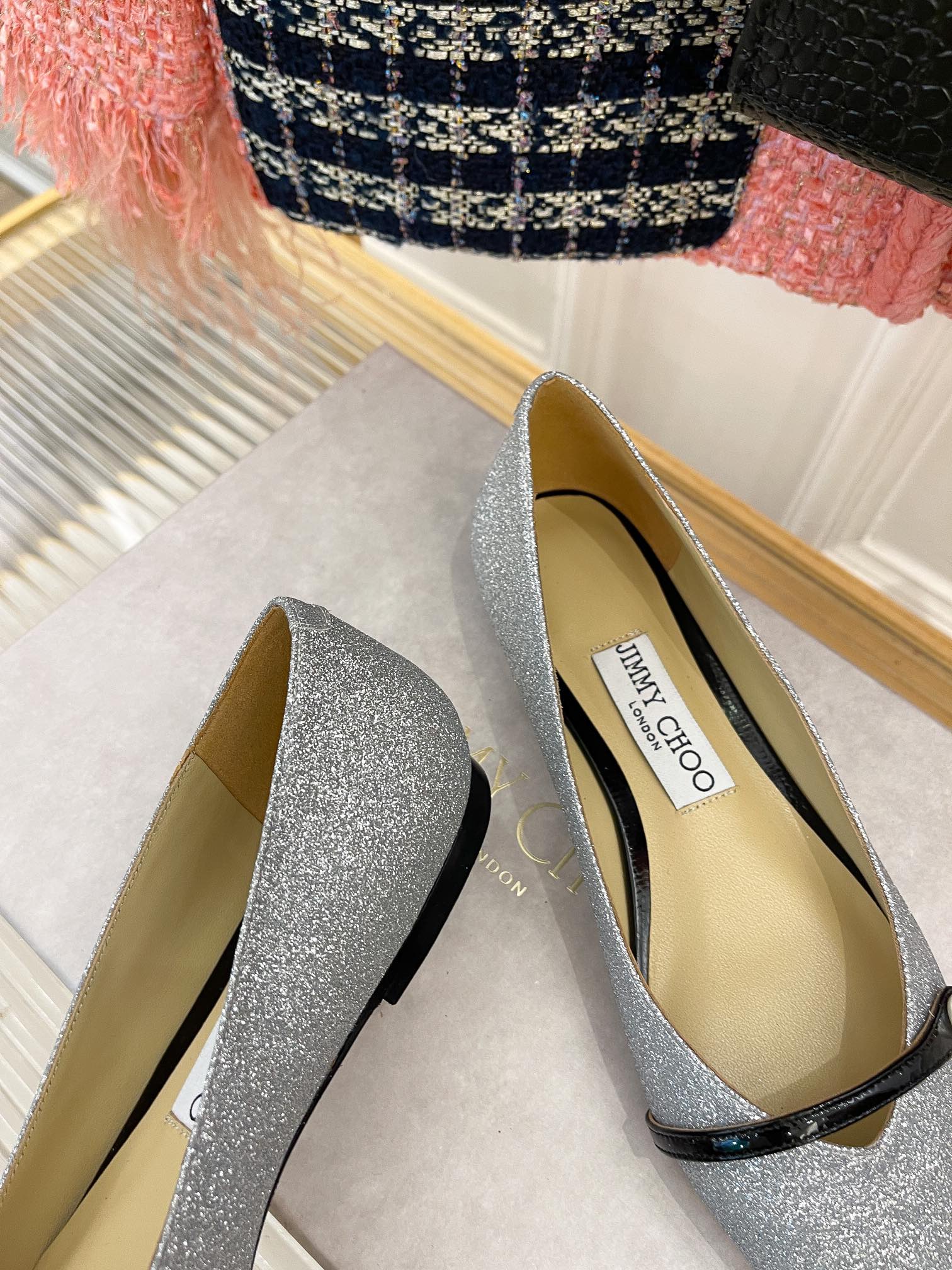 Классические жемчужные балетки Jimmy Classic Pearl Flats - серые