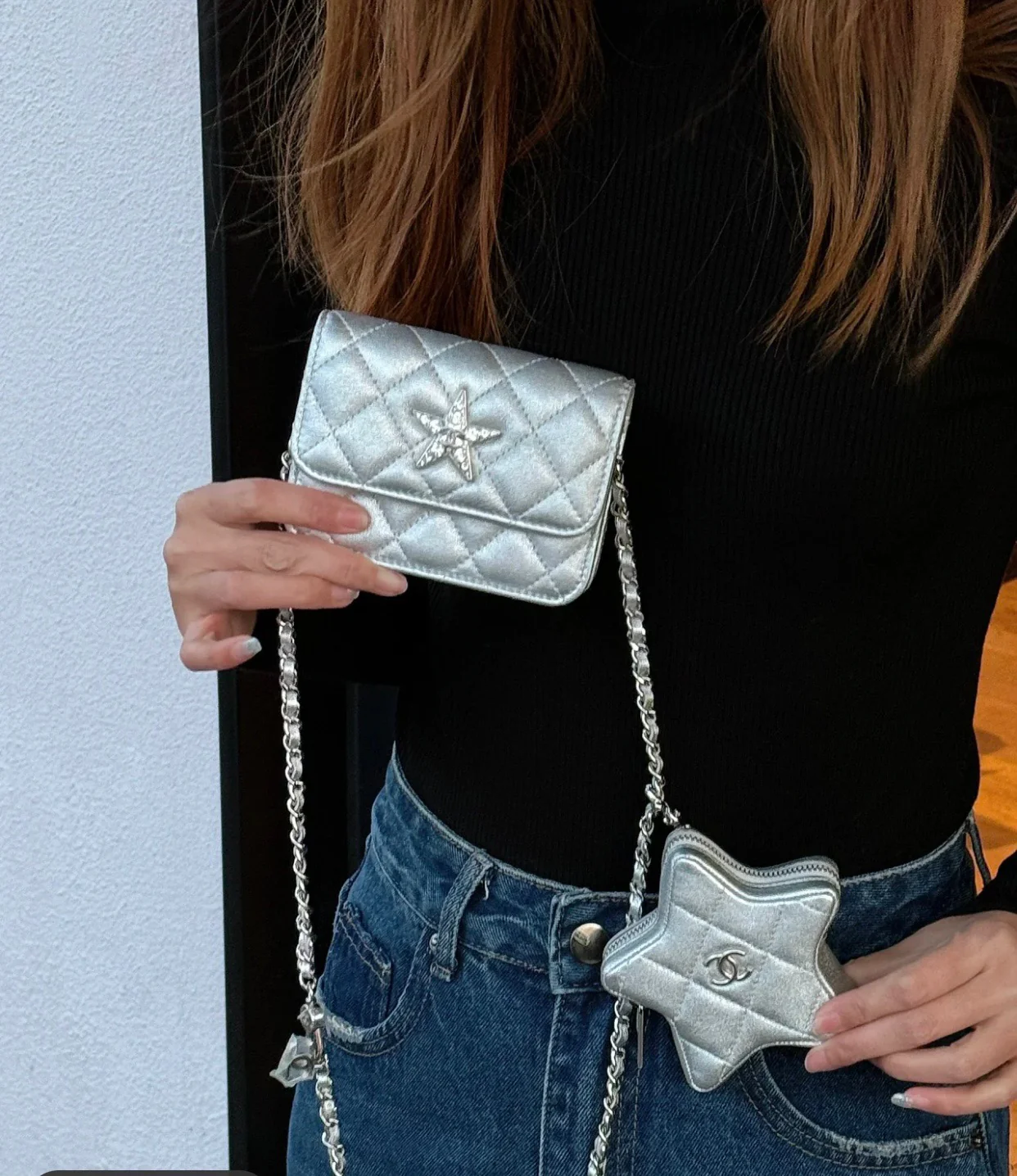 Новинка весны/лета от Chanel - Мини-сумка через плечо Chanel 24c - Серебристая