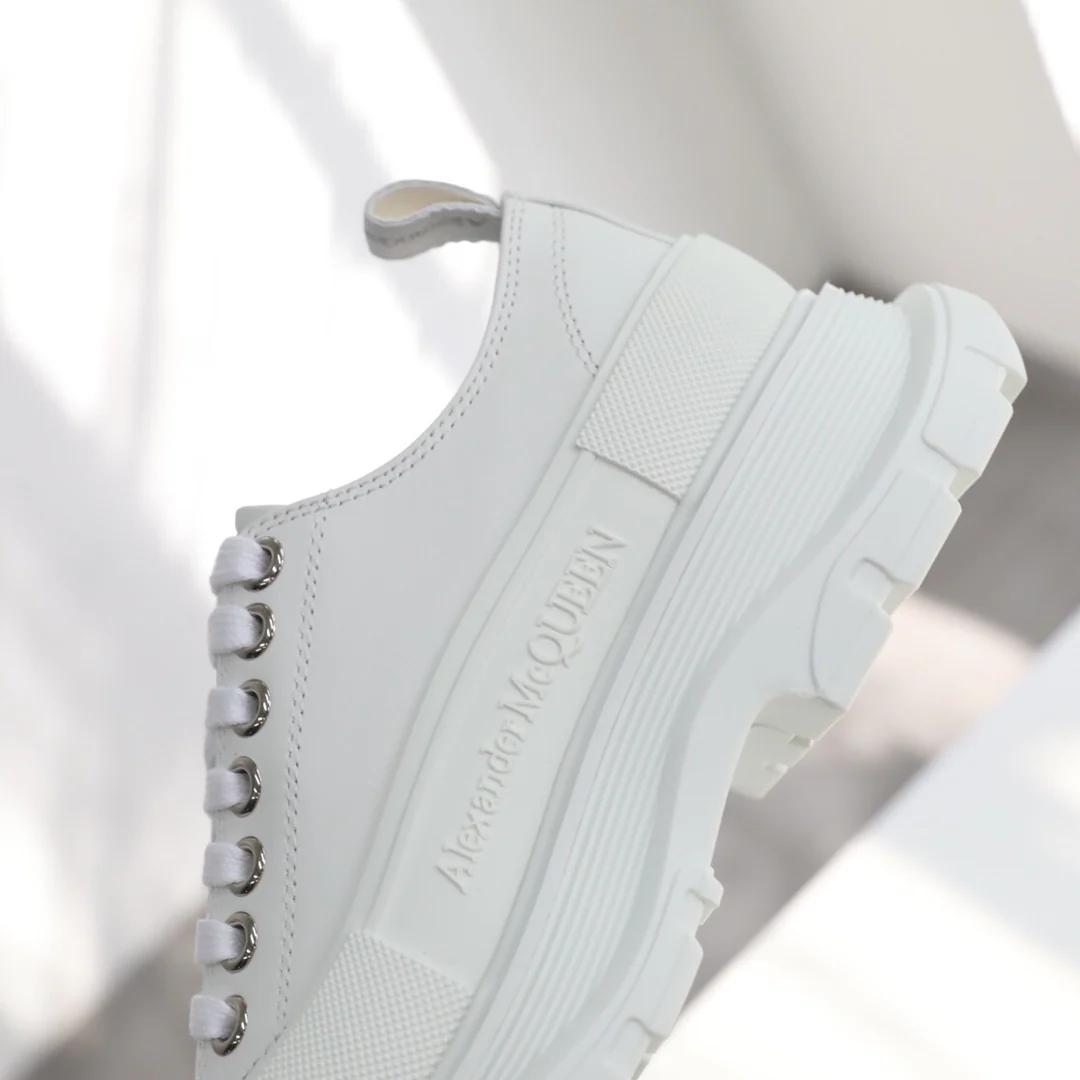 Ковбойские туфли на платформе McQueen, унисекс, белые.