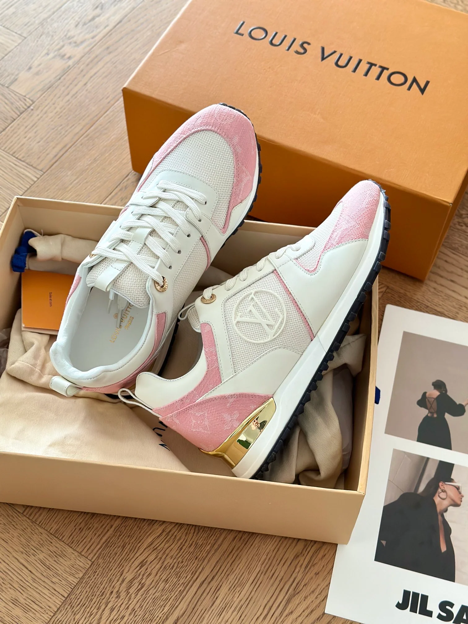 Кроссовки LV Runaway - джинсовые - розовые