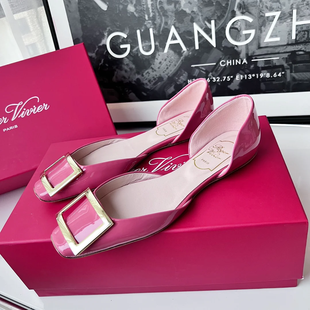 Обувь для автодомов - полые плоские туфли - арбузно-красный