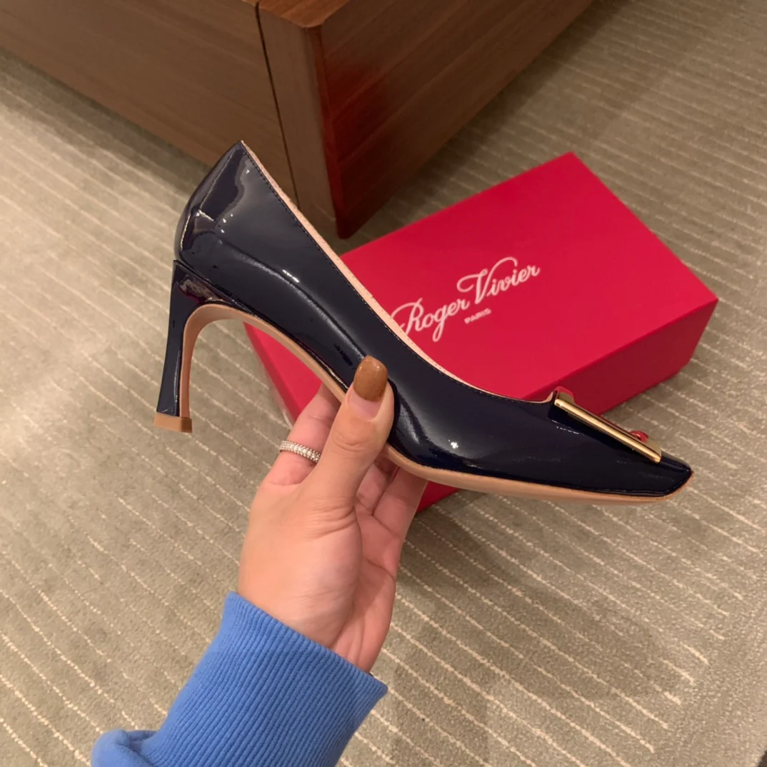 Туфли для автодомов - на высоком каблуке - темно-синие