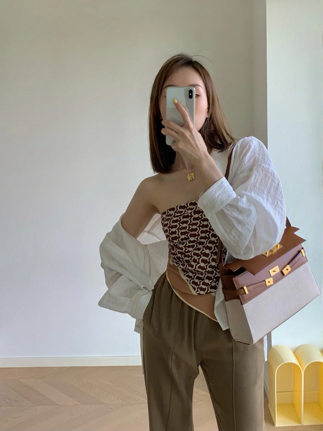 Сумка YSL Manhattan - Лен - Кожа