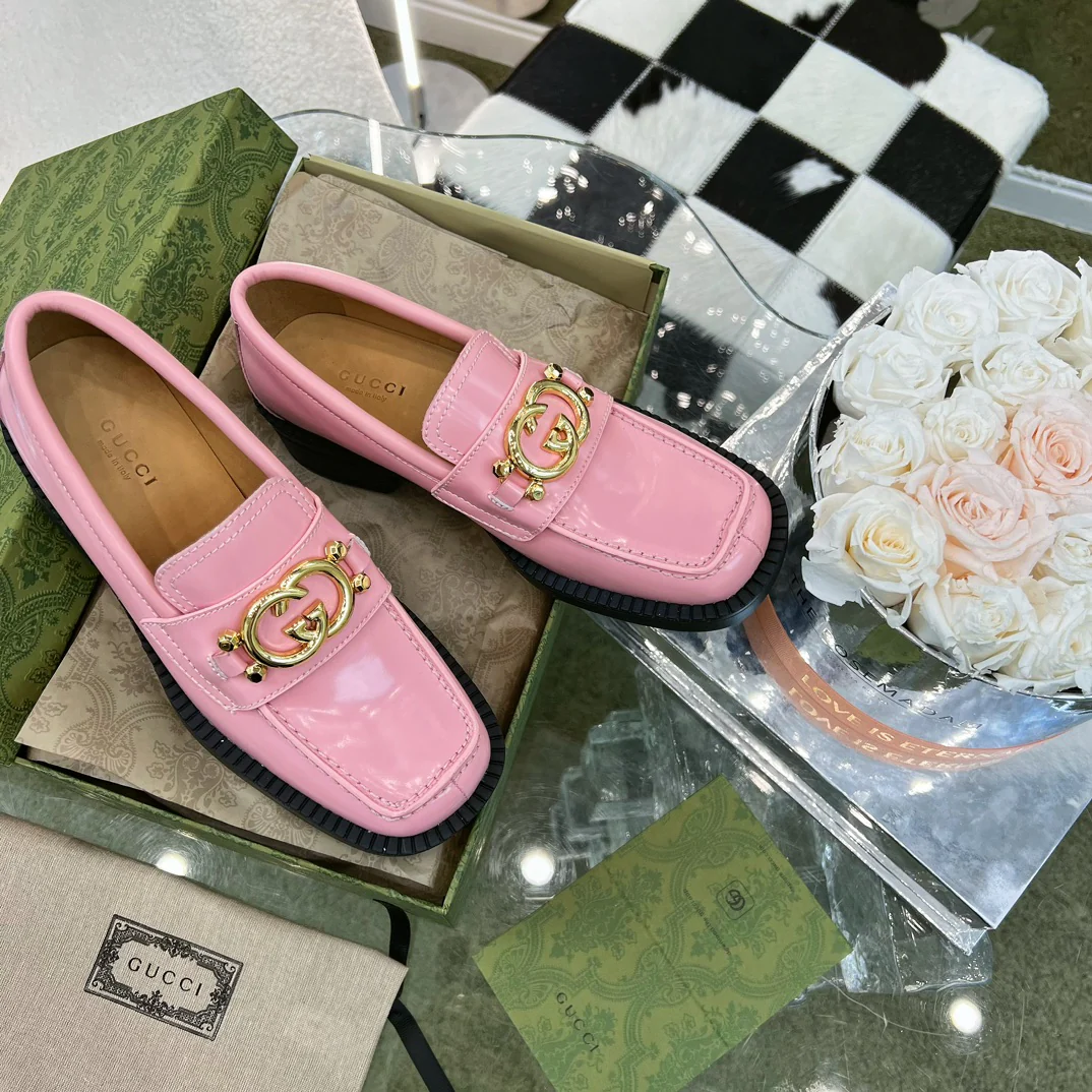 Gucci - Лоферы с логотипом Double G - Розовые