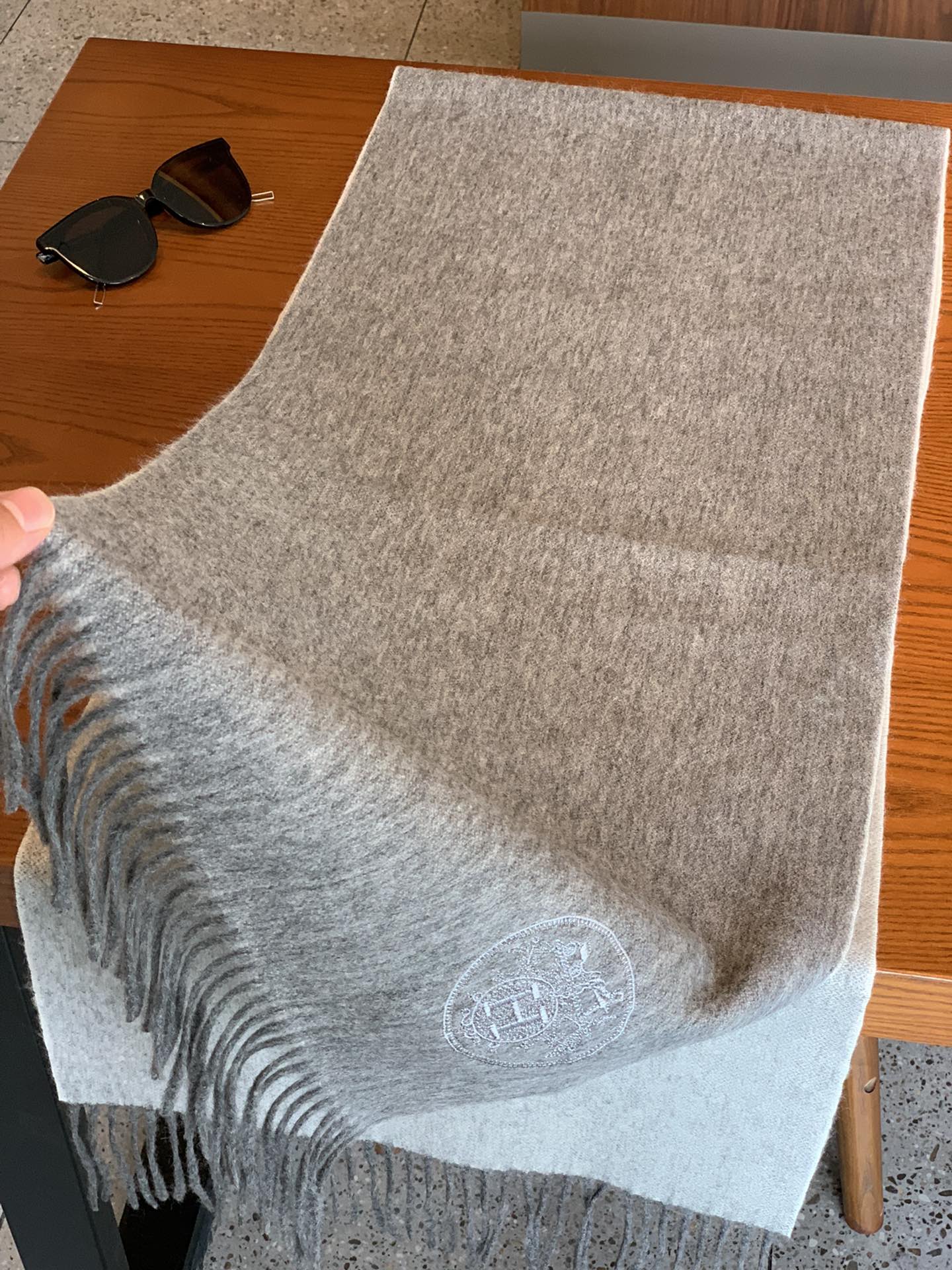 Двусторонний кашемировый шарф Hermes - 180 см - 35 см - 1