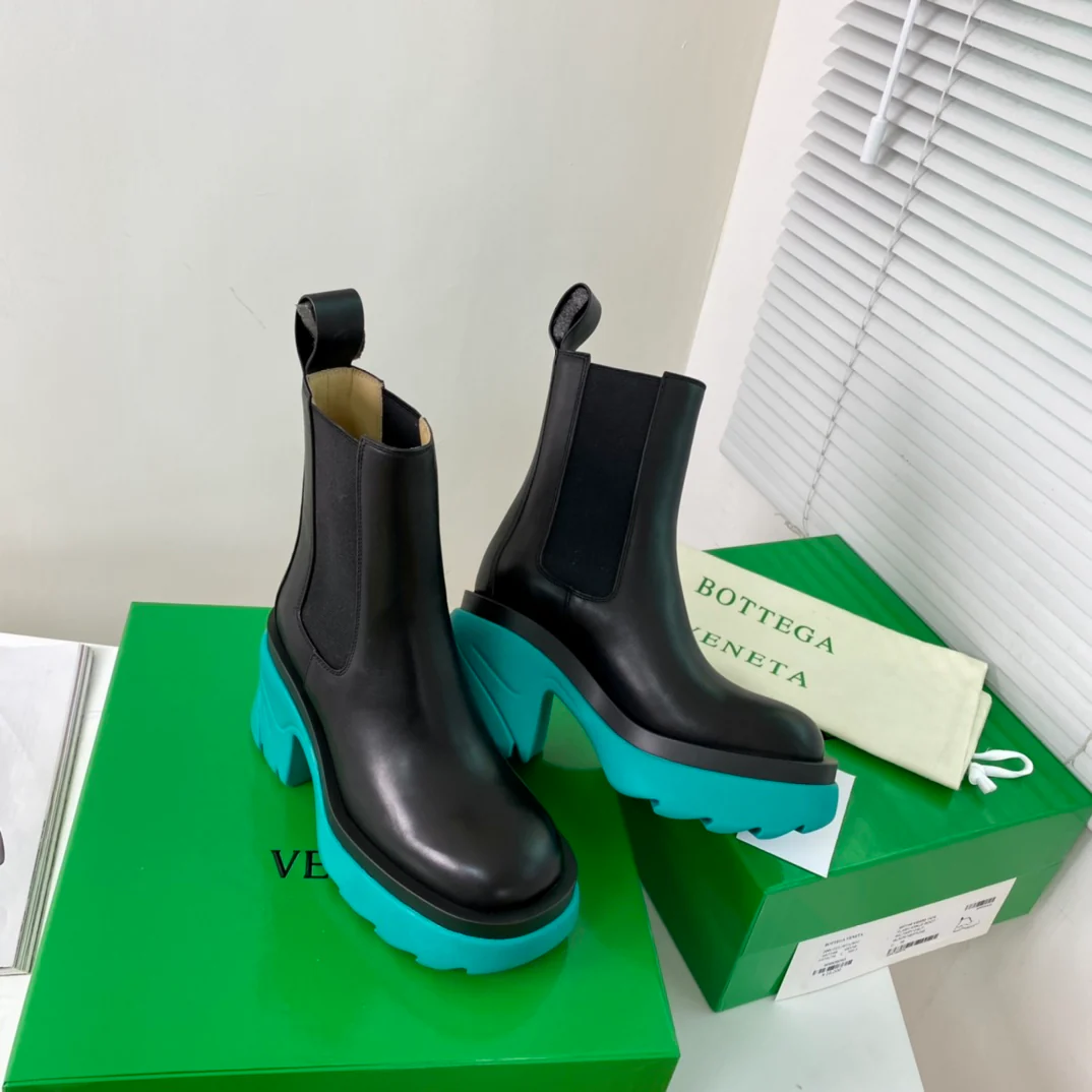 Обувь BV - BV - Турецкие зеленые и черные - ботинки на платформе