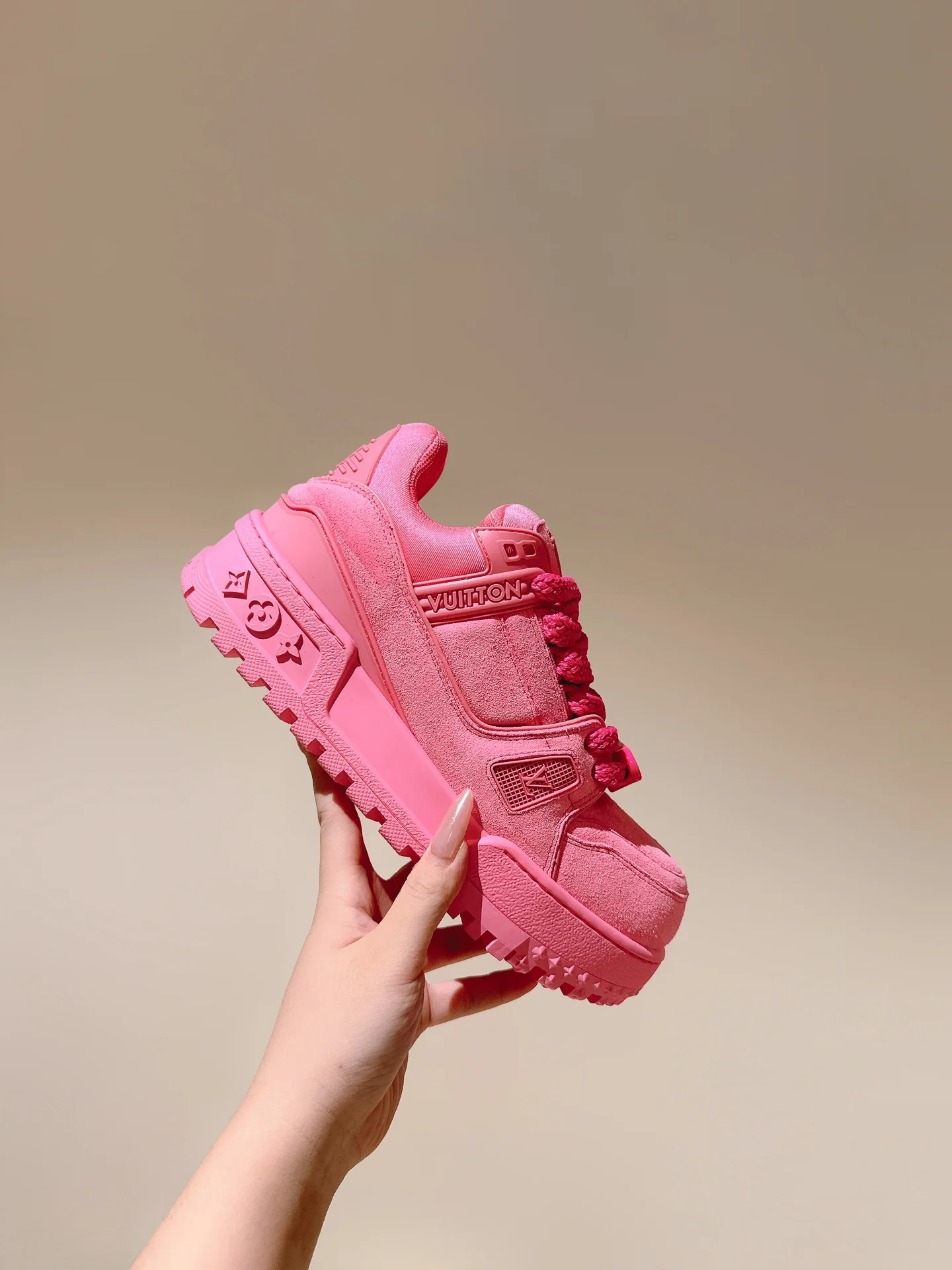 Кроссовки LV-2024 на платформе, розовые