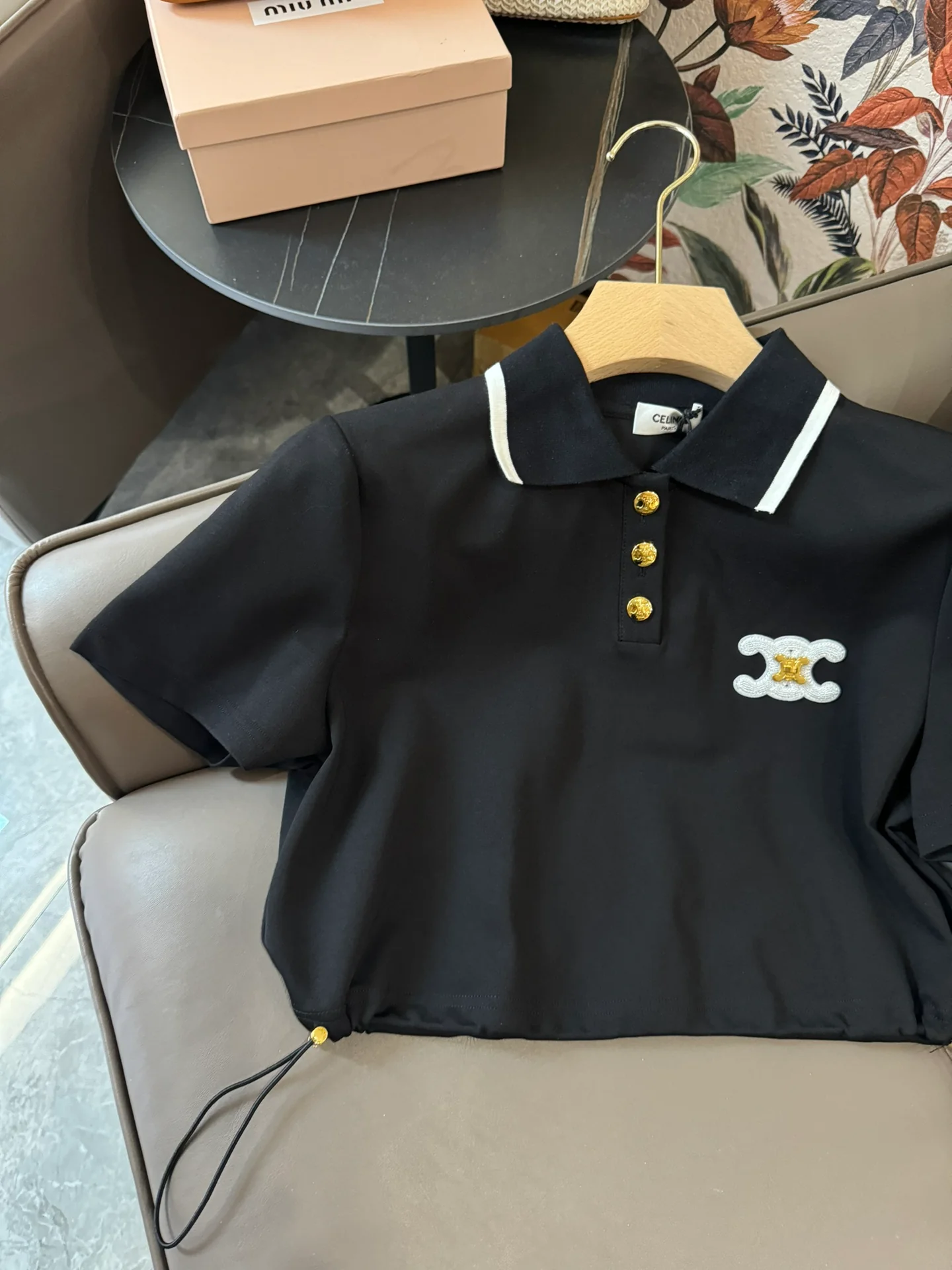 Комплект из рубашки-поло с коротким рукавом Celine 2404 - черный