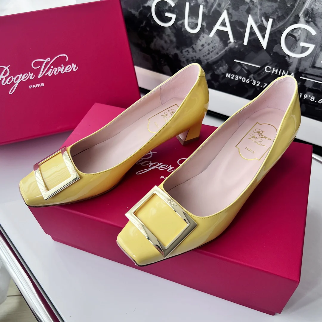 Туфли RV - классические туфли на высоком каблуке - 4-5 см - желтые