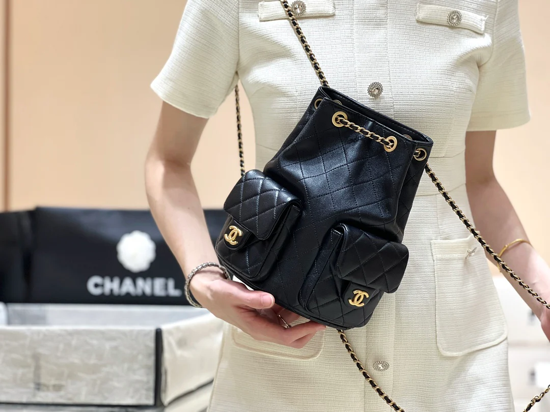Chanel - Рюкзак с двумя карманами - Черный