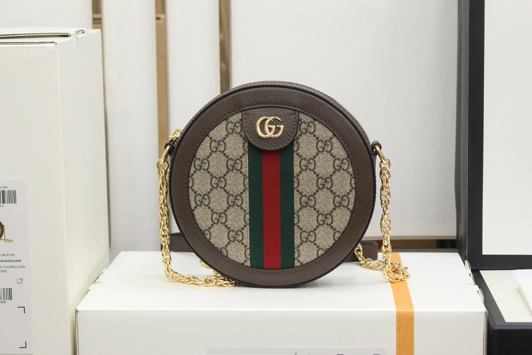Круглая сумка Gucci Ophidia - сумка через плечо - канва с монограммой