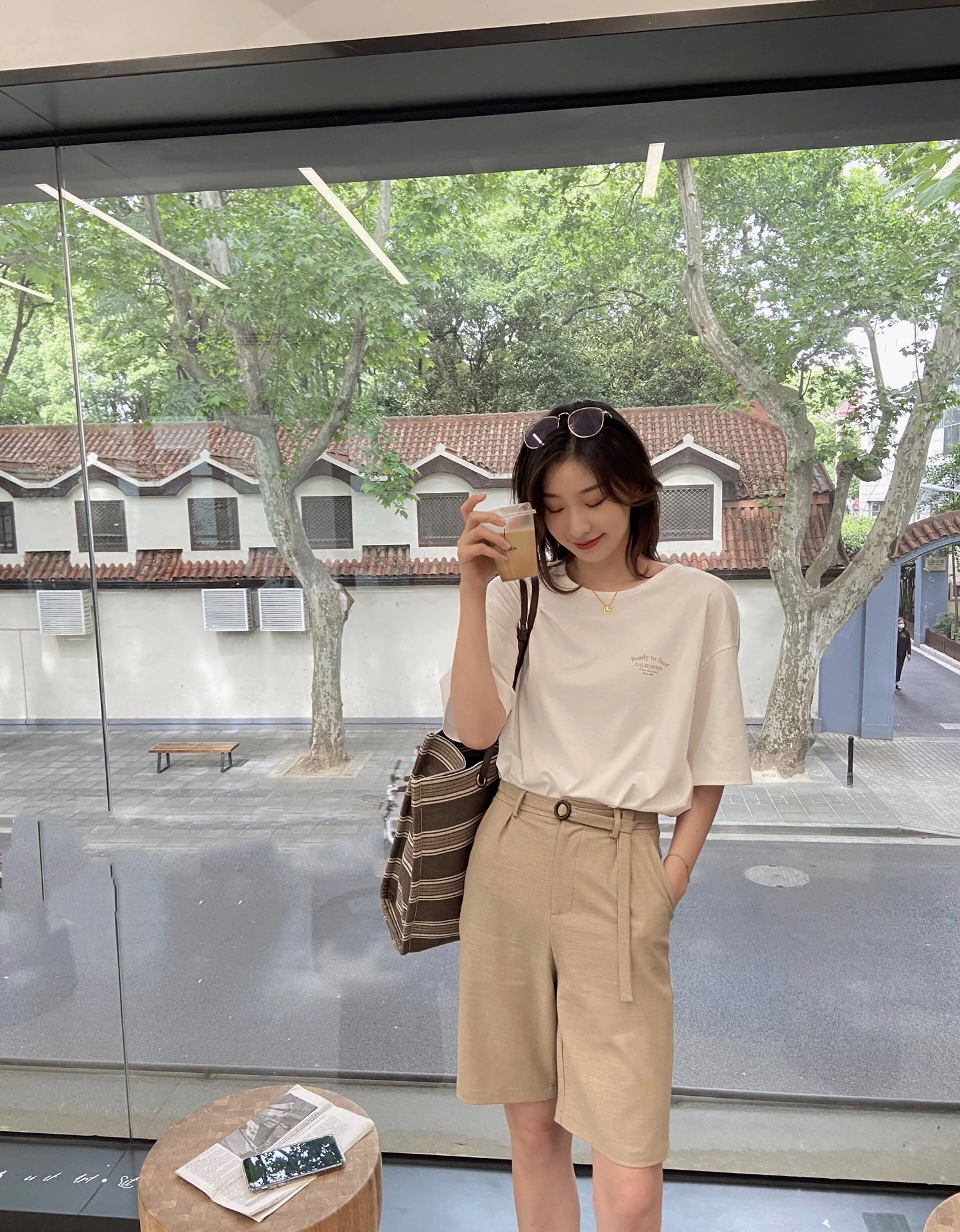 Celine - Квадратная сумка из полосатого жаккарда и телячьей кожи