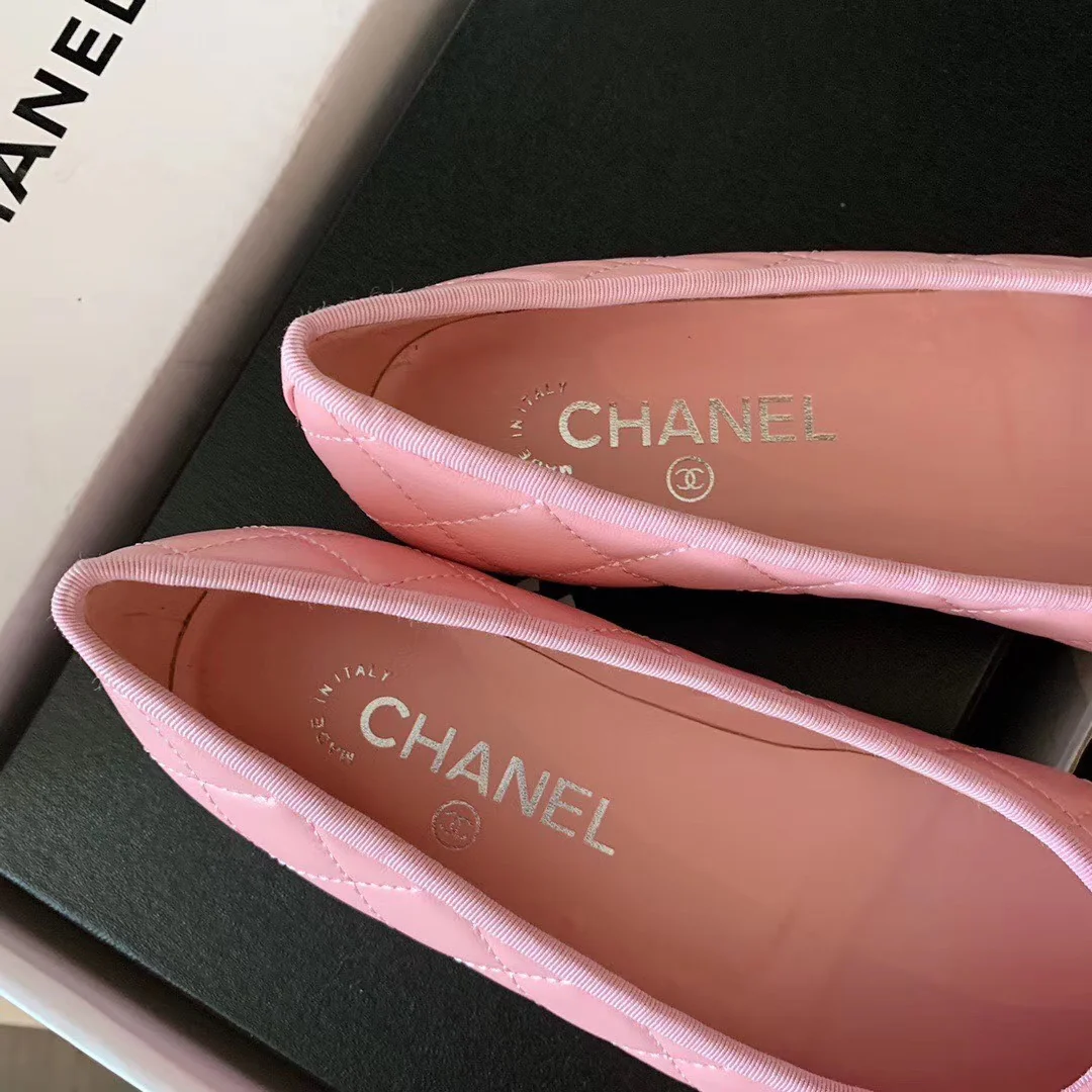 Классические балетки Chanel - розовые