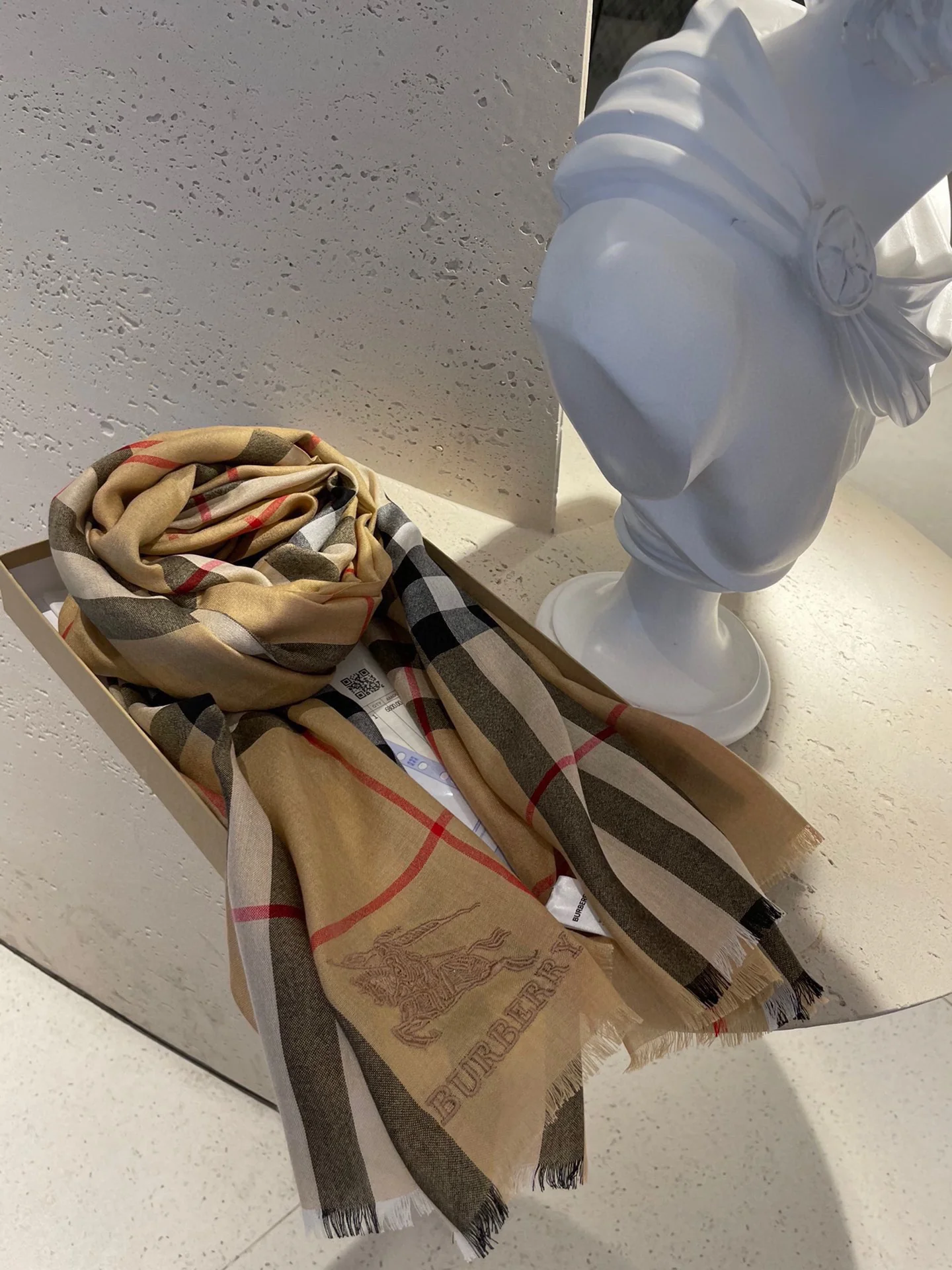 Классический клетчатый шарф для верховой езды Burberry - 80-190 см, 100% кашемир