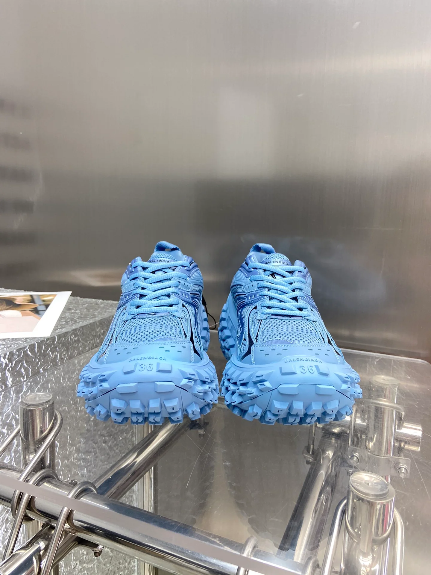 Массивные кроссовки Balenciaga в стиле автомобильных шин - унисекс - синие