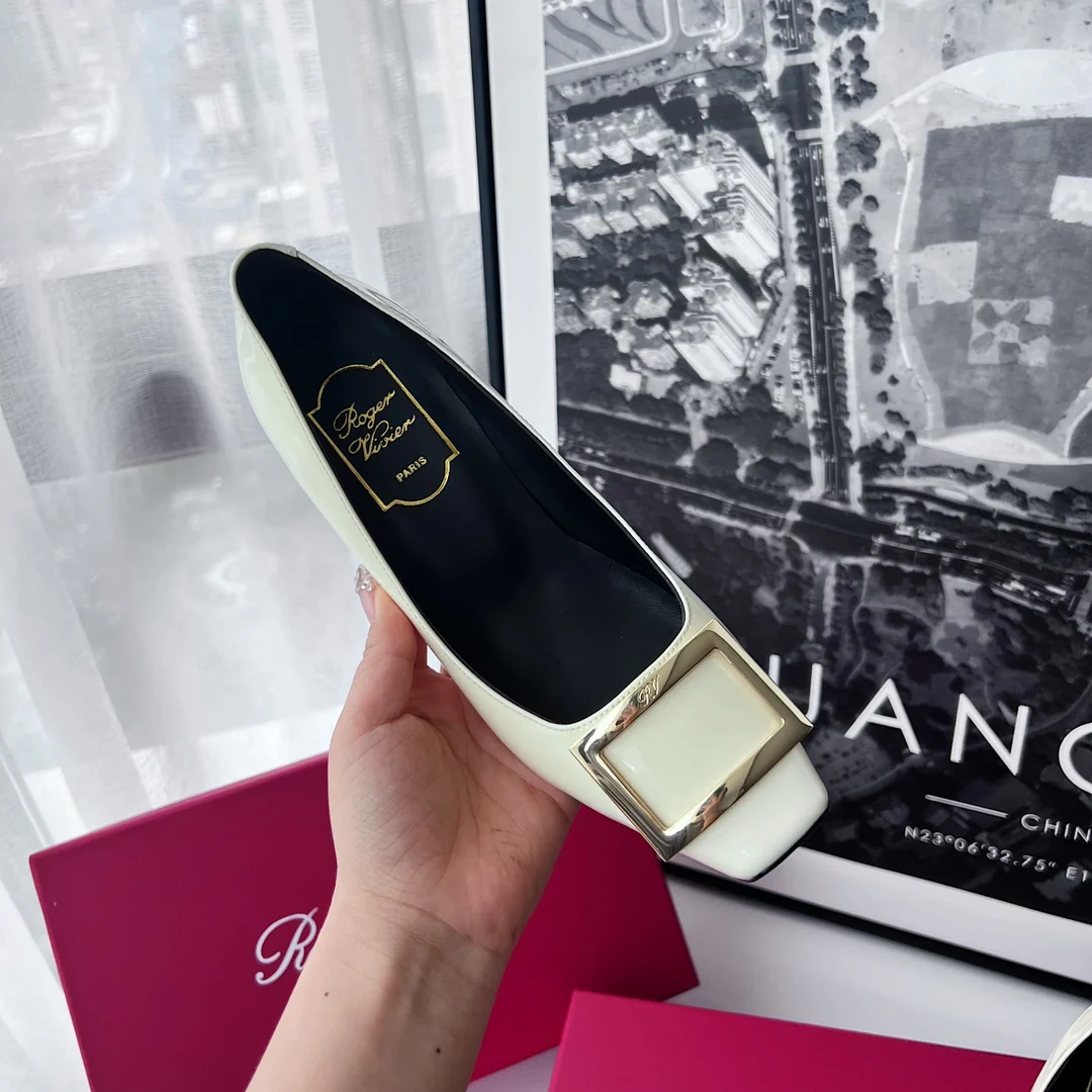 Туфли RV - классический устойчивый каблук - 4-5 см - белые