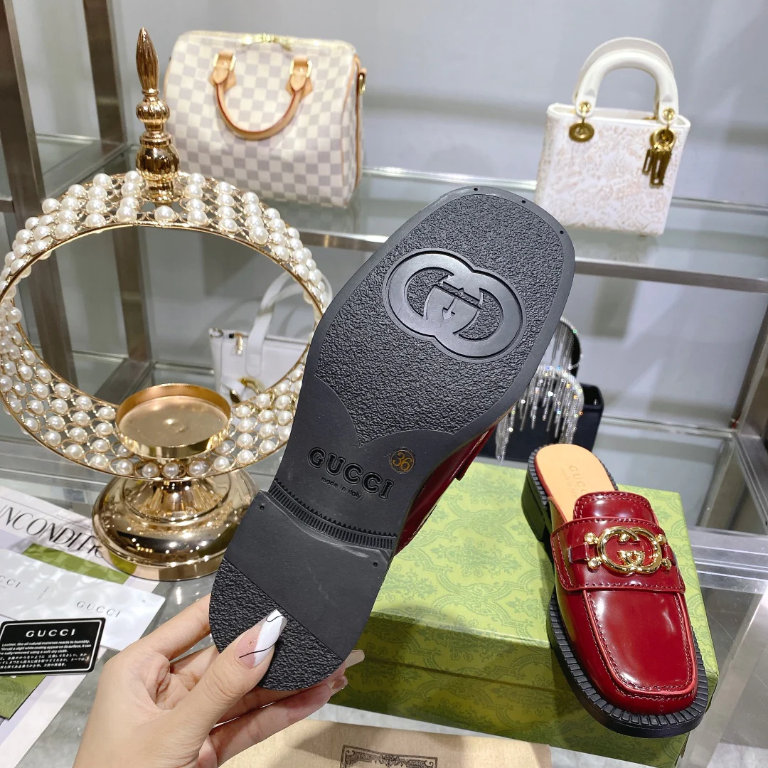 Лоферы Gucci с квадратным носком (без шнурков)