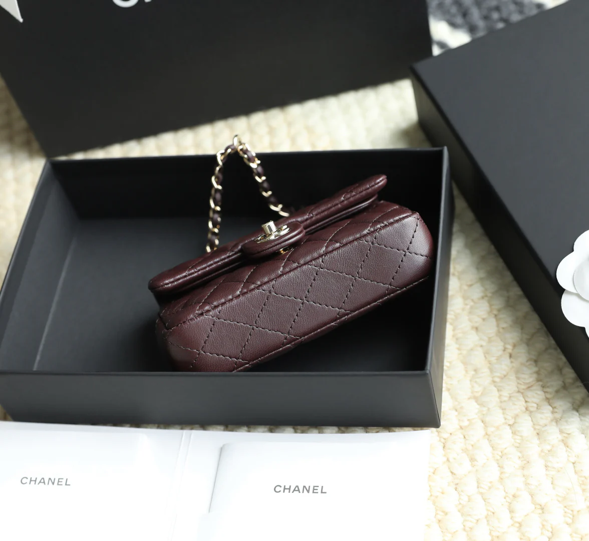 Chanel - Классический шарм - Бордовый - Пряжка из светлого золота