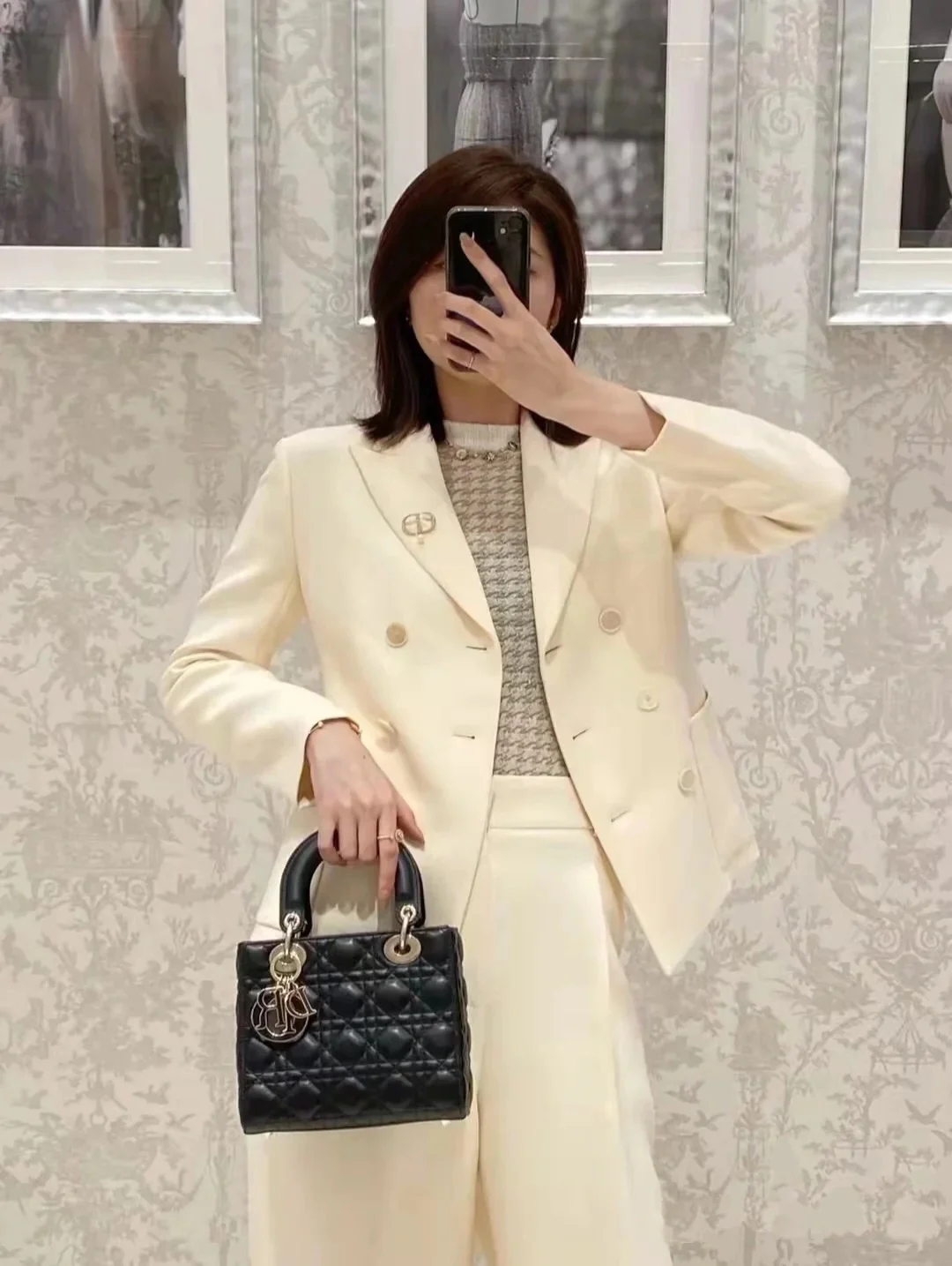 Dior Lady - Четырехпанельная - Черная