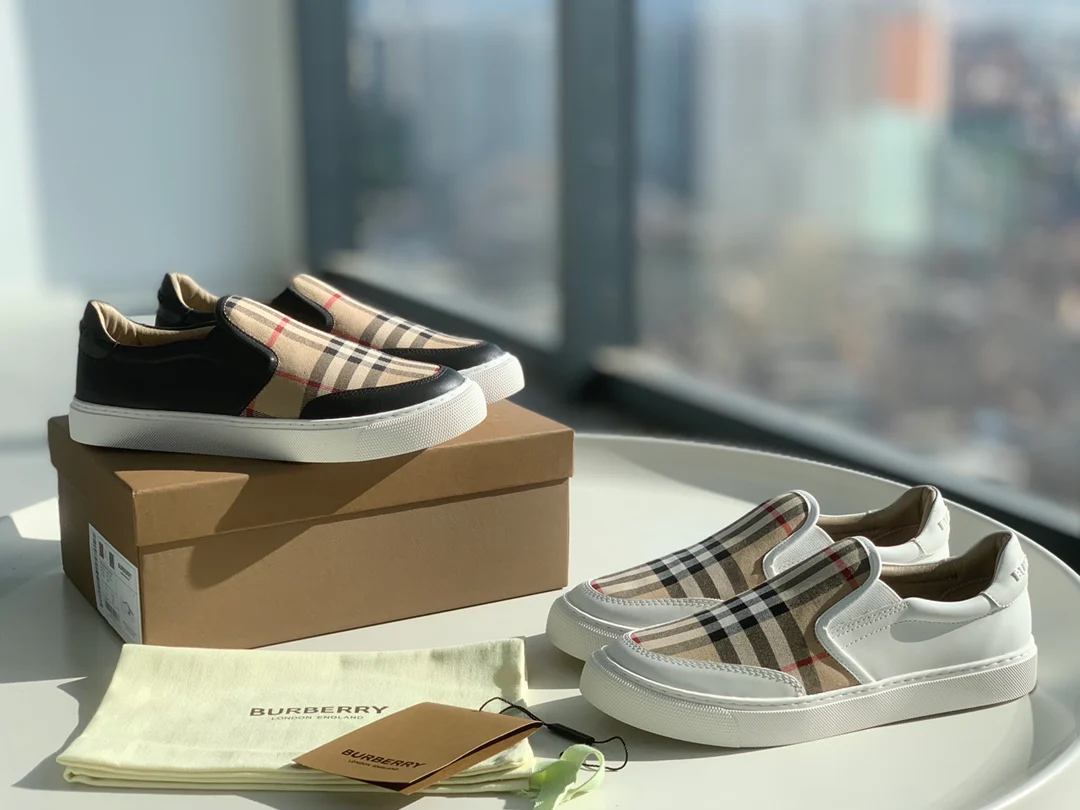 Повседневные балетки Burberry - парный стиль - клетчатые туфли Black Tail