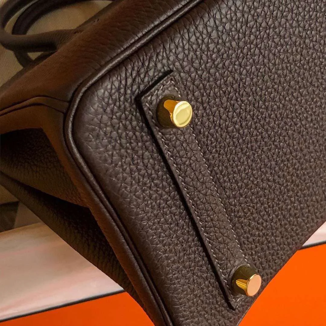 Hermes Birkin 25 Togo Chocolate Chocolate Gold Buckle