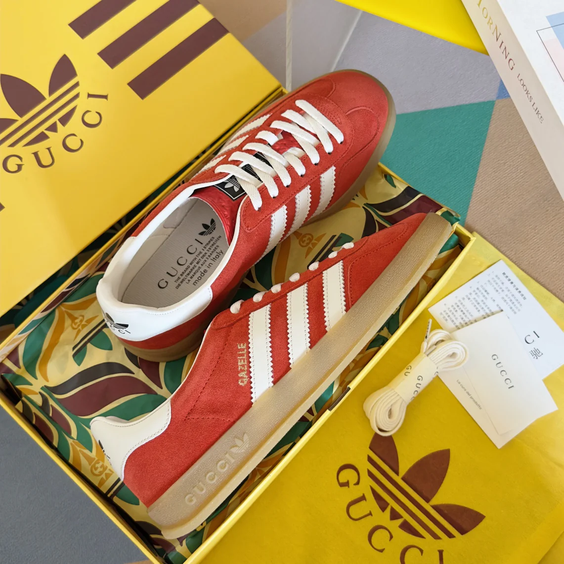 Скейтбордические кроссовки Gucci 2024 - красные