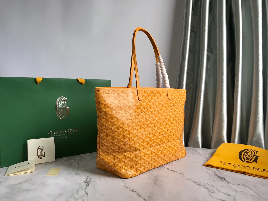Большая сумка-тоут Goyard на молнии - желтая