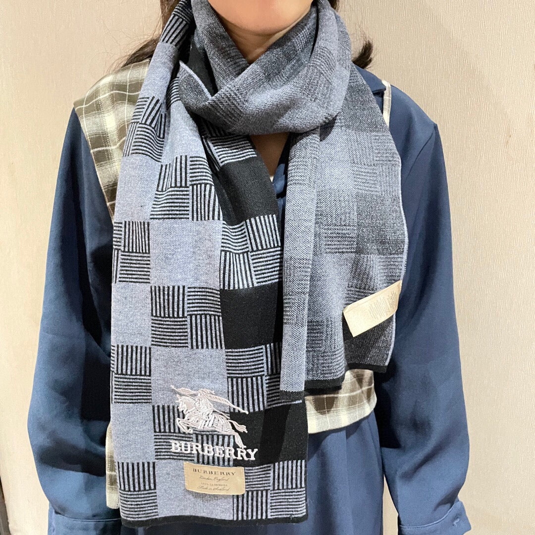 Классический шарф для верховой езды Burberry - 180 см - 32 см - 100% - Импортный вязаный кашемир - Черный