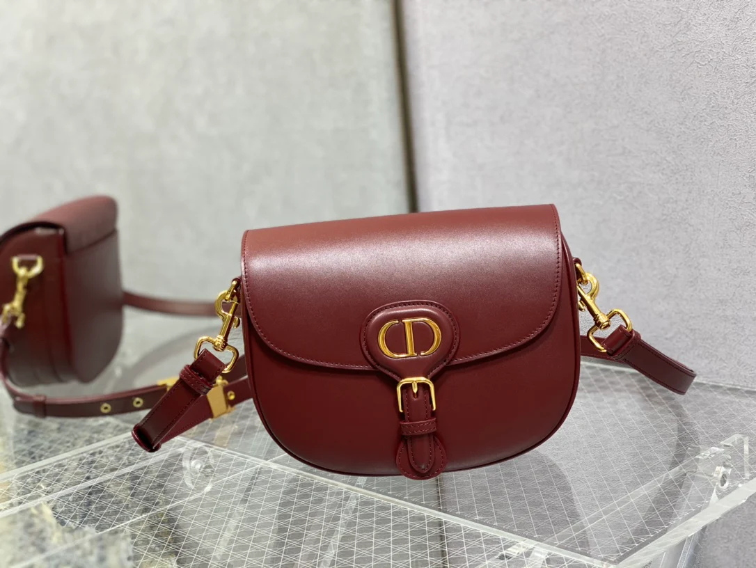 Dior Bobby Medium 22cm, бордовая кожа