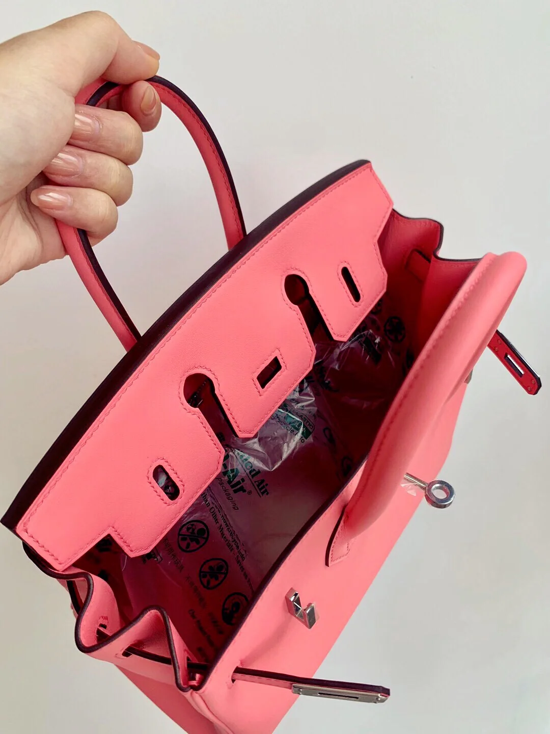 Сумка Hermes Birkin 25 Swift Pink с серебряной пряжкой