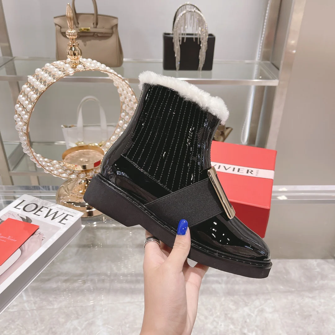 Новые уникальные ботильоны на каблуке RV, улучшенная версия, шерстяные ботинки - 1