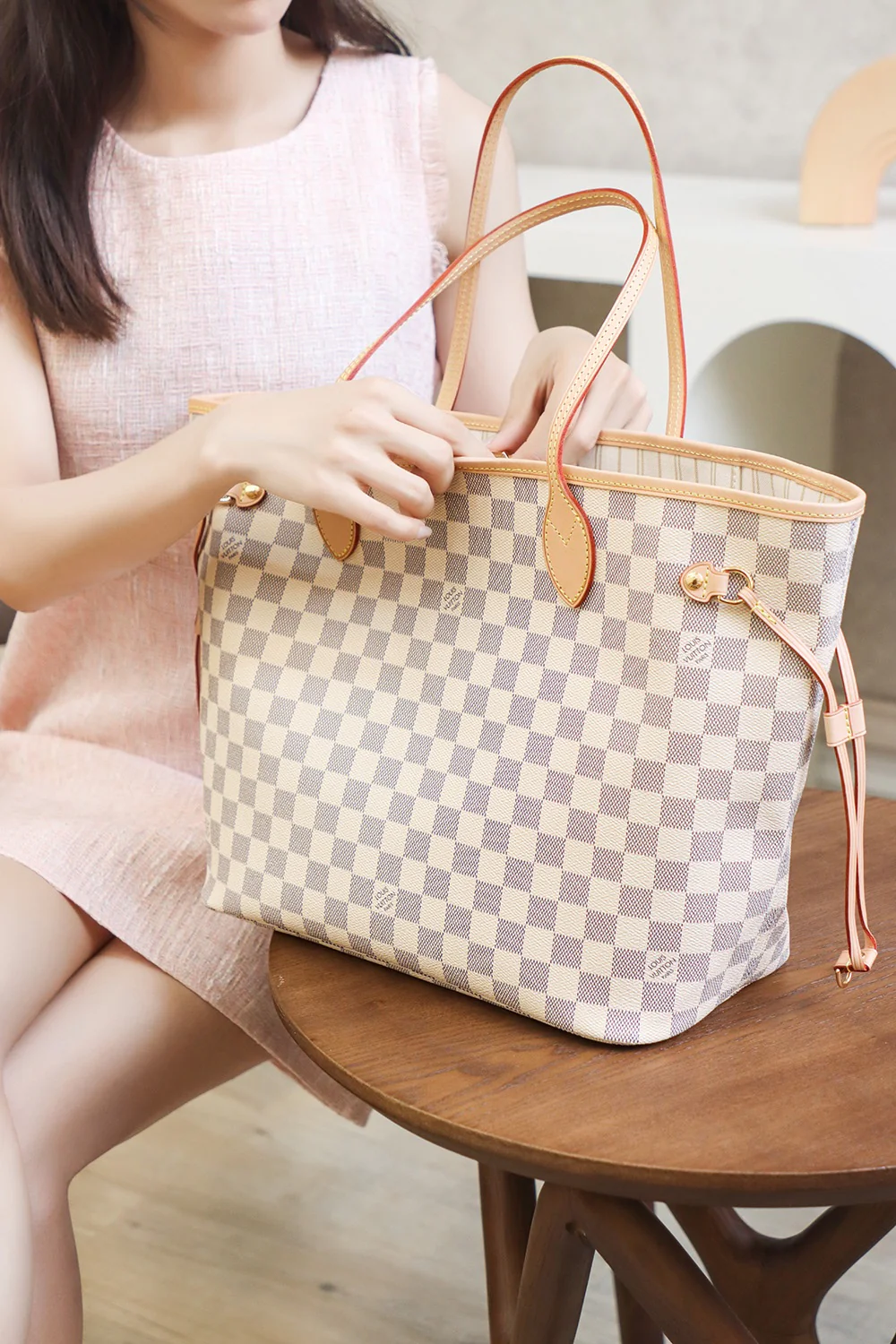 n41361-LV-Damage Сумка Neverfull - Белая