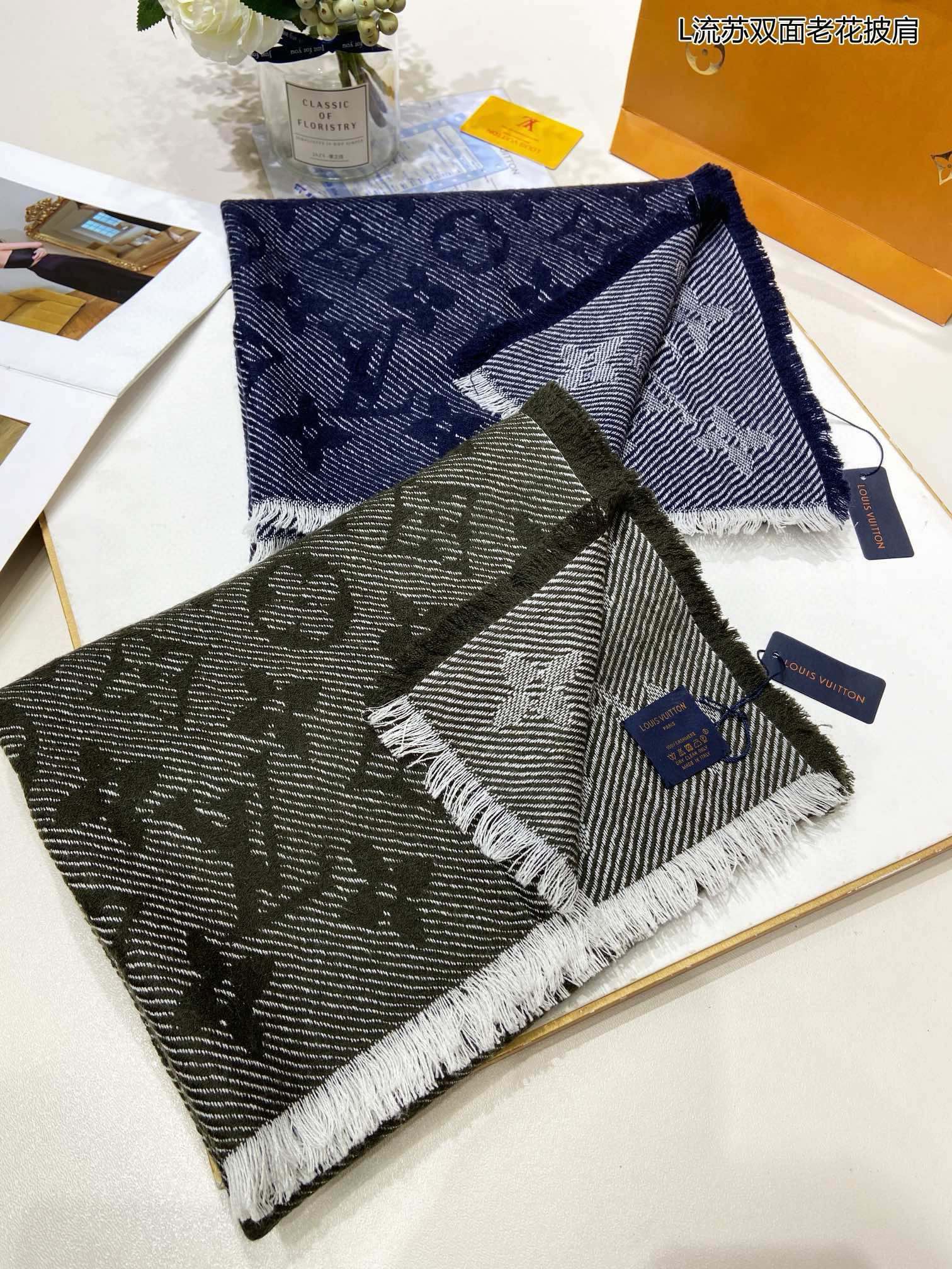 Шарф/шаль LV 2024 Monogram - синий