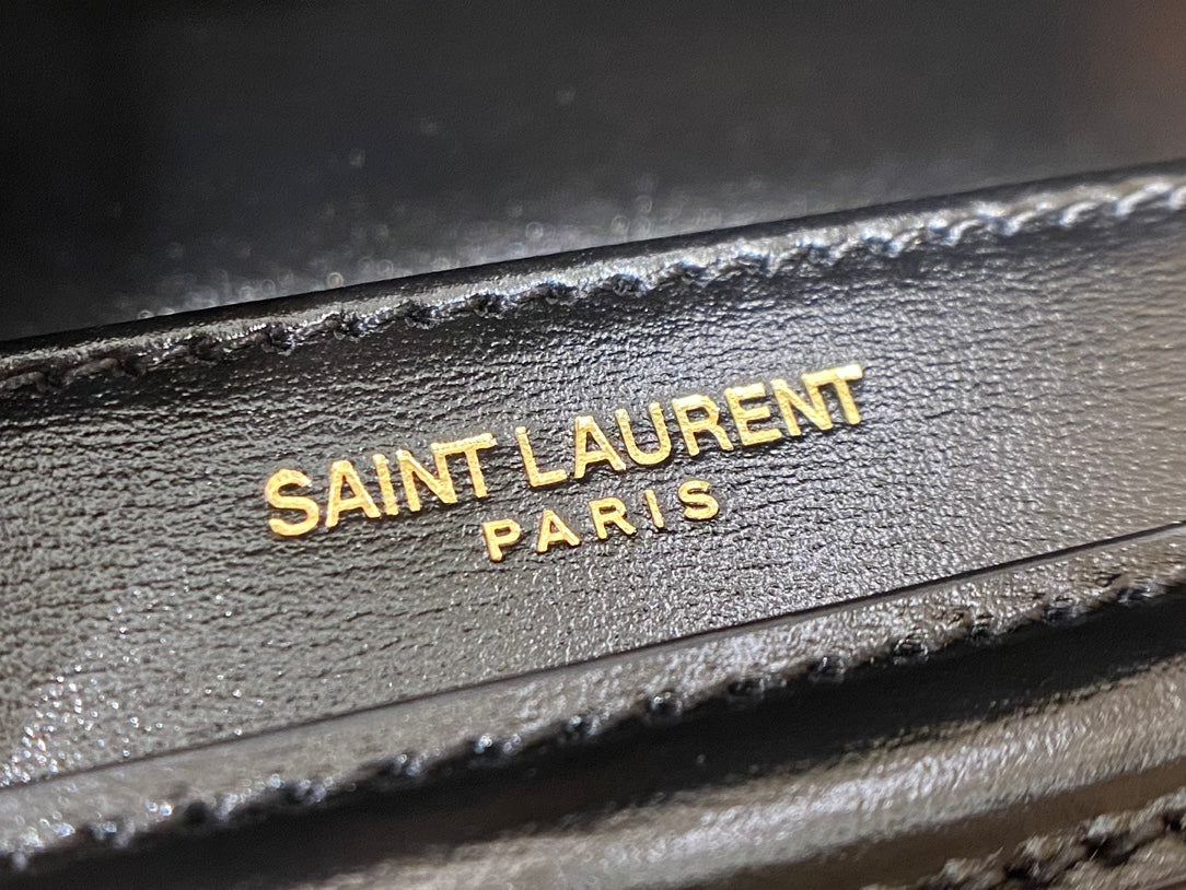 Сумка-мешок YSL Solferino Tofu Bag - бело-черная - 18 см