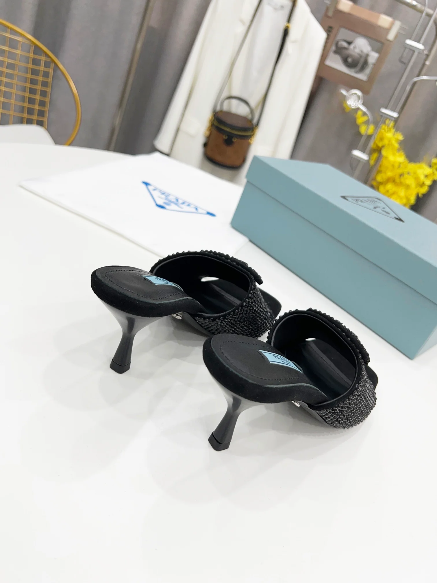 Туфли Prada - Prada - украшенные бриллиантами - туфли на шпильке - домашние тапочки