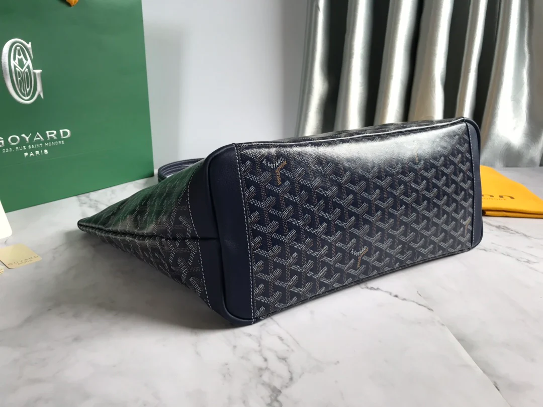 Большая сумка-тоут Goyard на молнии - темно-синяя