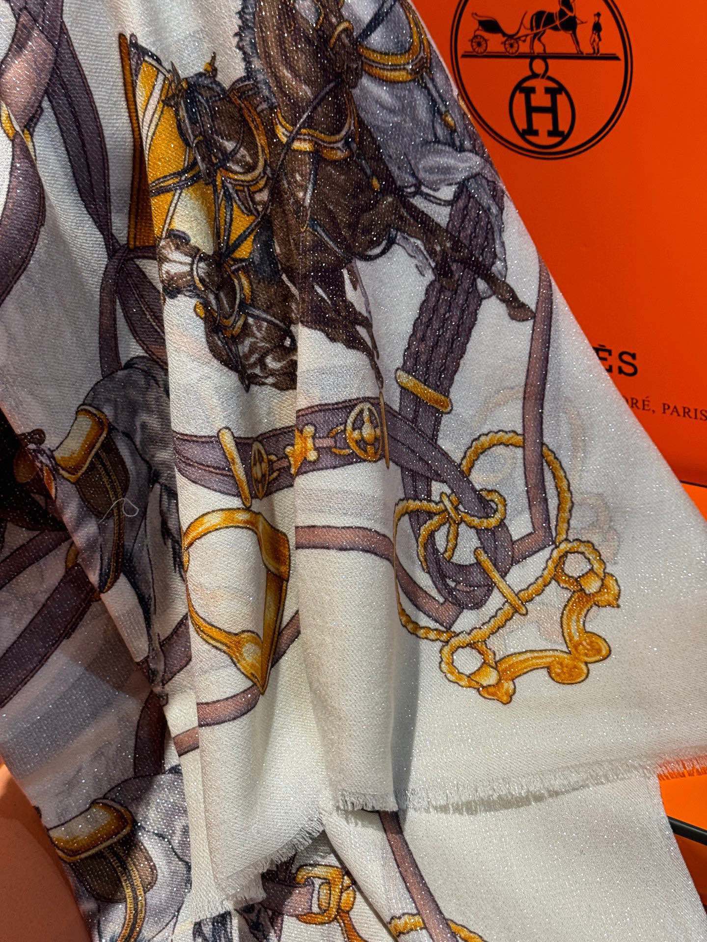 Длинный шарф Hermes Classic Gear 2024 - 110-200