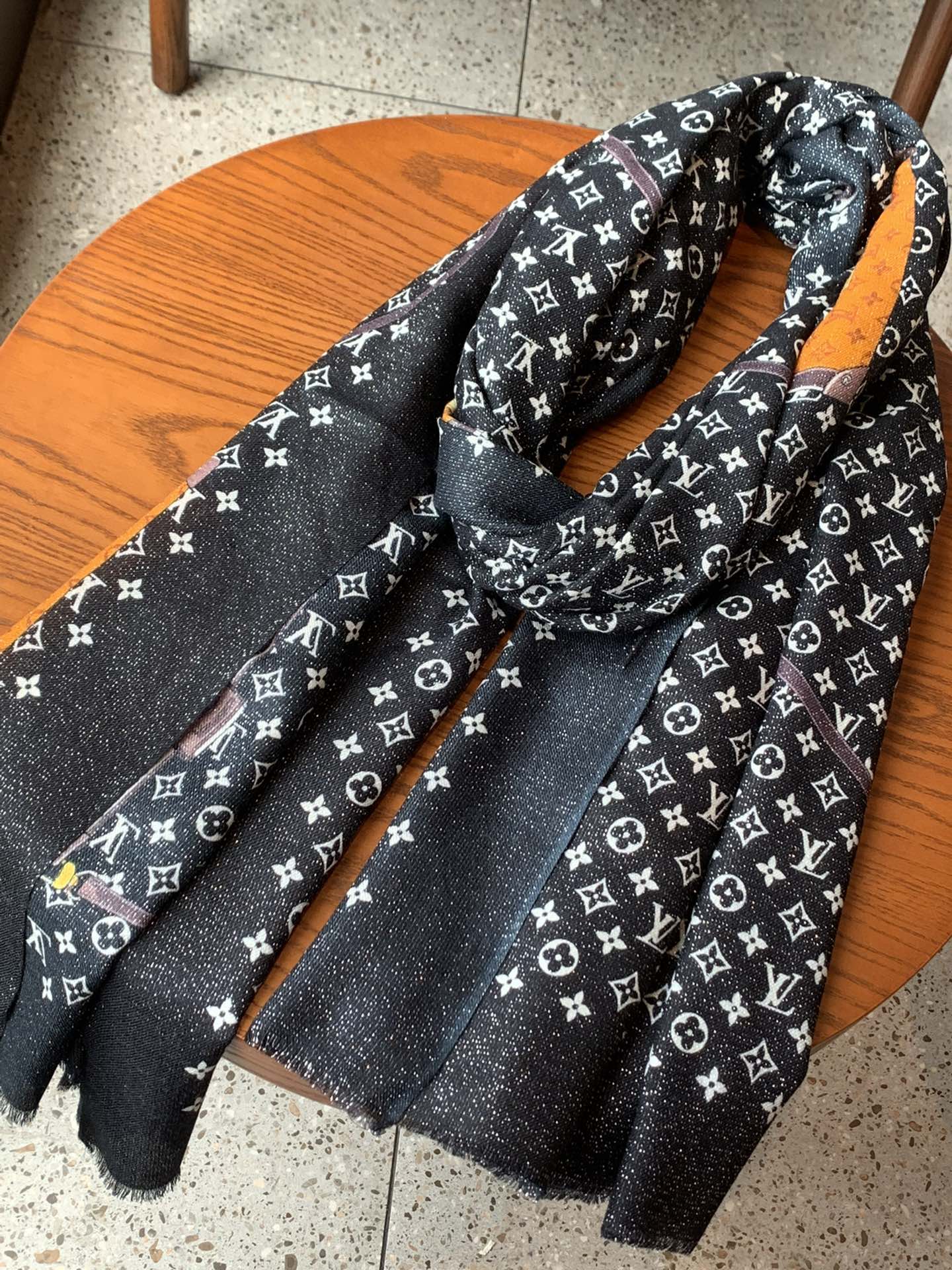 Шарф LV Le Tout Paris - 110-200 см - Кашемир - Черный