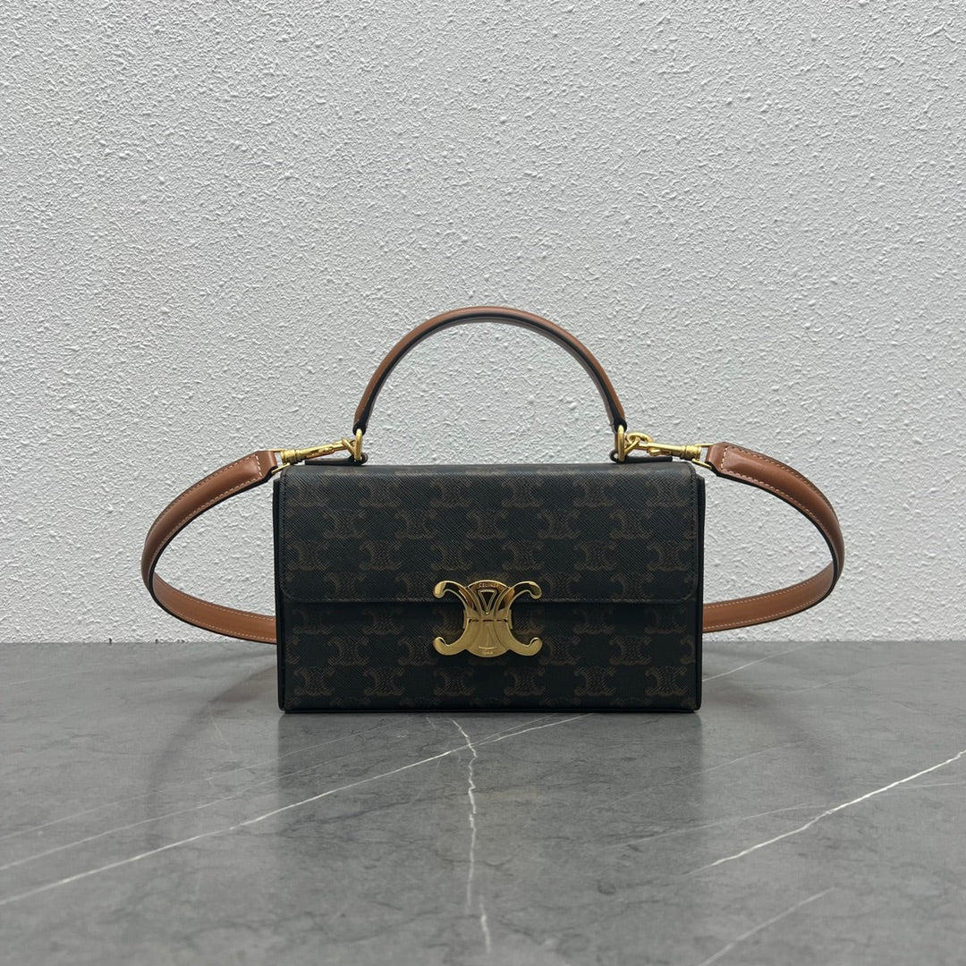 Сумка Celine Box Triomphe - Monogram, коричневая.